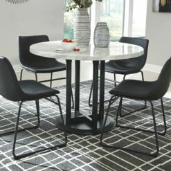 Signature Design By Ashley® Centiar - Dark Gray - 5 Pc. - Dining Room Table, 4 Upholstered Barstools Dining Room Sets