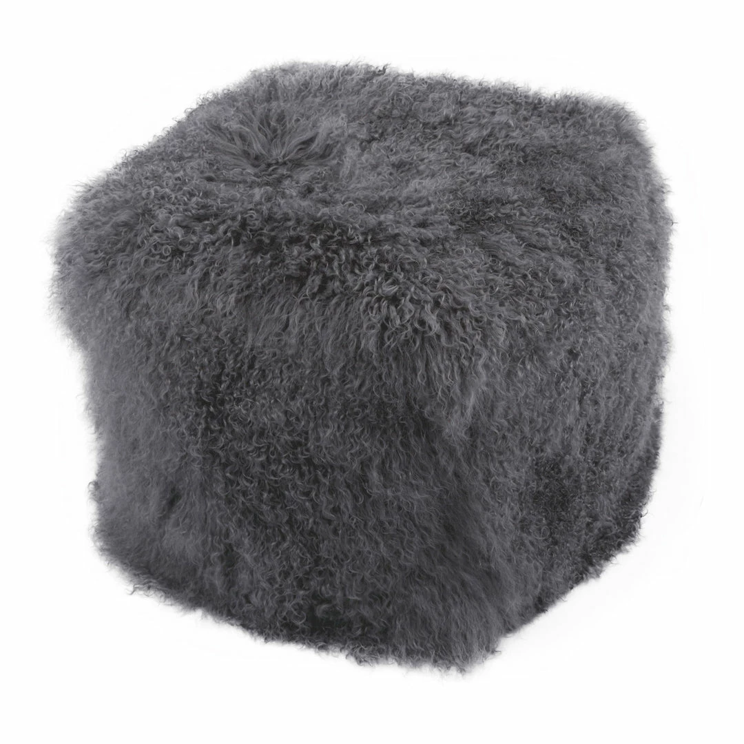 New 💯 Moe's Home Collection Accessories Lamb Fur Pouf Smoke 😍 3 Moe's Home Collection Accessories Lamb Fur Pouf Smoke