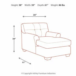Discount ⭐ Ashley Furniture Alsen - Granite - Chaise 😀 12 Ashley Furniture Alsen - Granite - Chaise