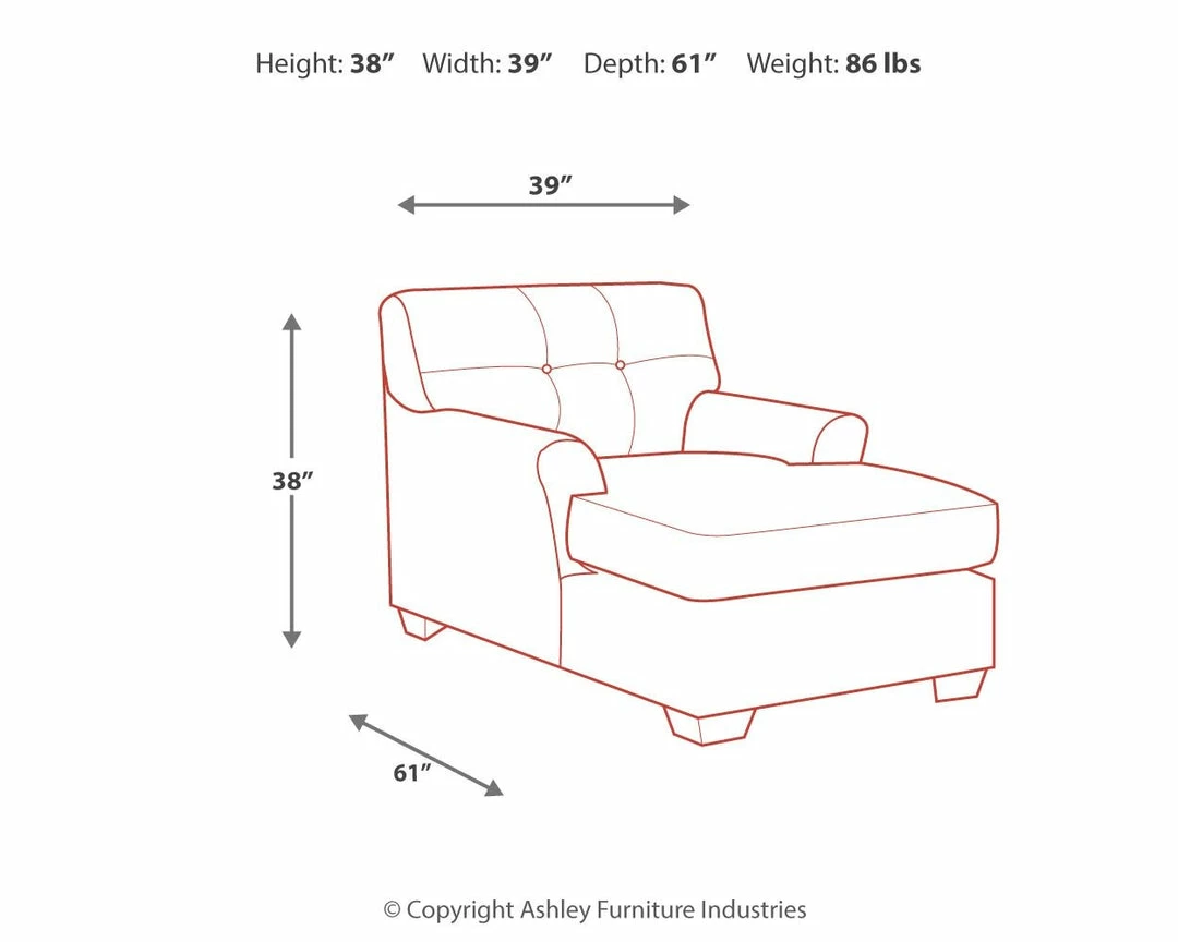 Discount ⭐ Ashley Furniture Alsen - Granite - Chaise 😀 7 Ashley Furniture Alsen - Granite - Chaise