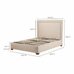 Moe's Home Collection Beds Kenzo Storage Bed Queen Ecru