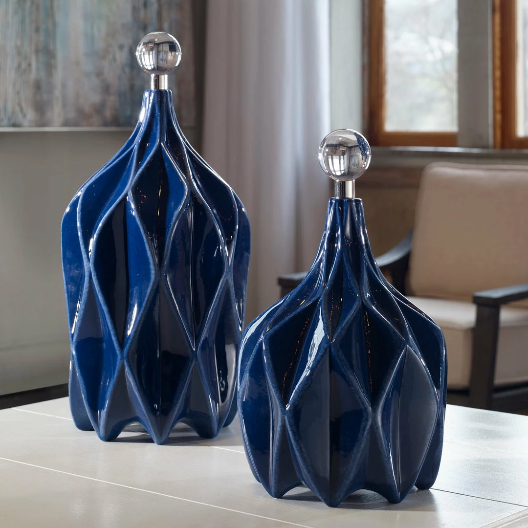 Wholesale ๐ Uttermost Klara Geometric Bottles, S/2 Table Decor โ๏ธ 6 Uttermost Klara Geometric Bottles, S/2 Table Decor