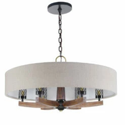 Accessories Uttermost Woodall 6 Light Drum Chandelier