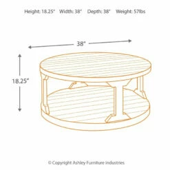 Hot Sale 🎉 Ashley Furniture Rogness - Rustic Brown - Round Cocktail Table Tables 🔥 18 Ashley Furniture Rogness - Rustic Brown - Round Cocktail Table Tables