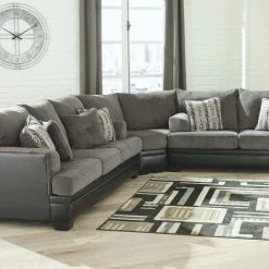 Signature Design By Ashley® Millingar - Smoke - Sofa 3 Pc Sectional