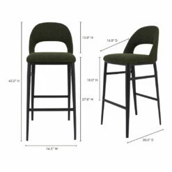 Moe's Home Collection Stools Roger Barstool Green