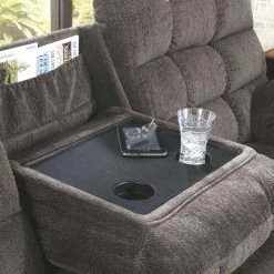 Ashley Furniture Acieona - Slate - Rec Sofa W/drop Down Table
