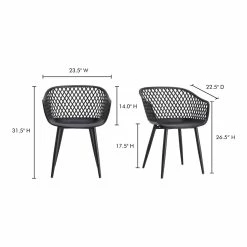 Moe's Home Collection Piazza Outdoor Chair Black-m2