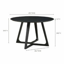 Moe's Home Collection Godenza Dining Table Round Black Ash Tables