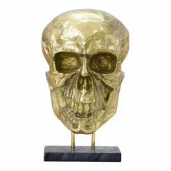 Moe's Home Collection Braincase Skull Statue Gold