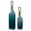 Table Decor Uttermost Annabella Teal Glass Bottles, S/2