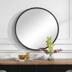 Accessories Uttermost Belham Round Iron Mirror