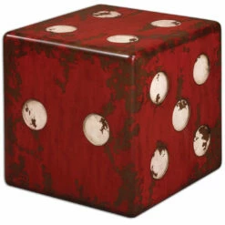 Tables Uttermost Dice Red Accent Table