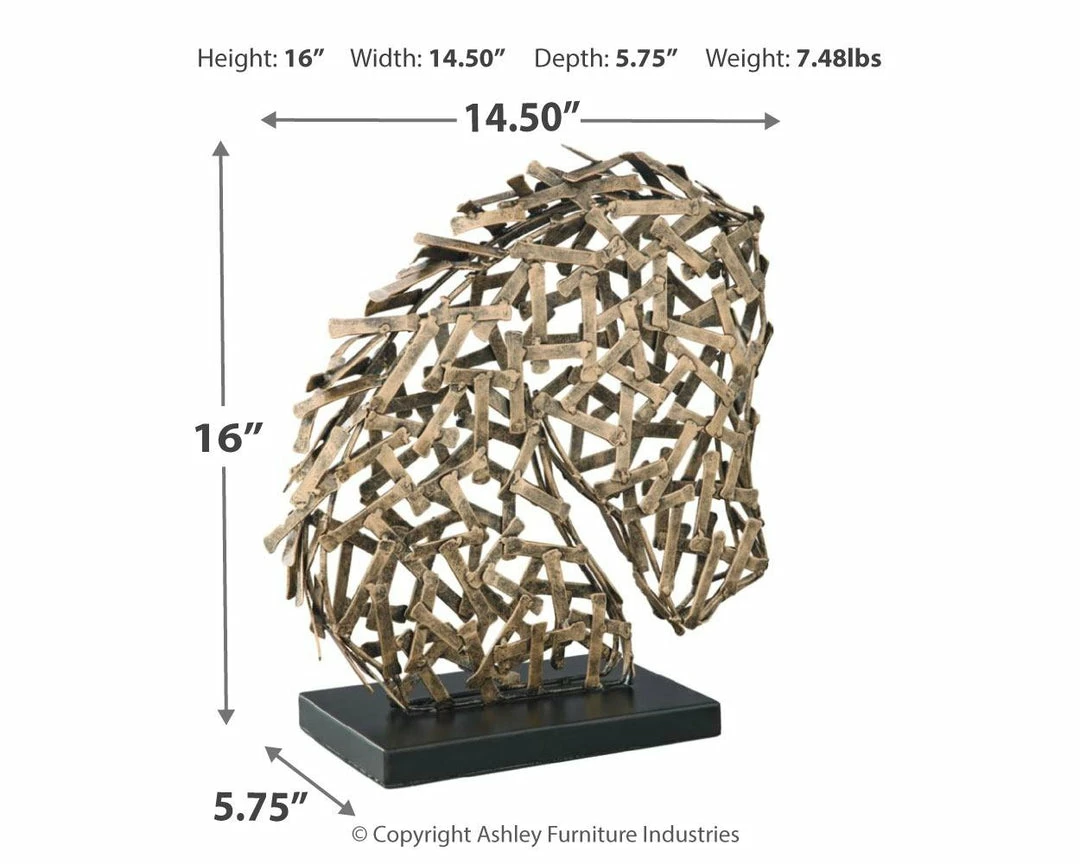 Wholesale 💯 Ashley Furniture Nahla - Antique Gold Finish - Sculpture Table Decor ⌛ 8 Ashley Furniture Nahla - Antique Gold Finish - Sculpture Table Decor