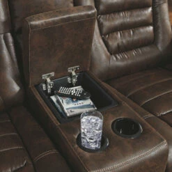 Signature Design By Ashley® Game - Bark - Pwr Rec Loveseat/con/adj Hdrst