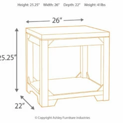 Ashley Furniture Tables Rogness - Rustic Brown - Rectangular End Table