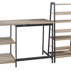 Ashley Furniture Soho - Light Best Gunmetal - Home Office Desk And Shelf