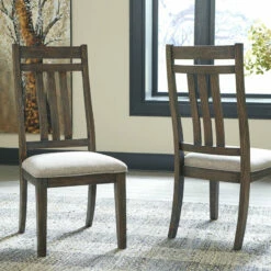 Outlet 👍 Ashley Furniture Wyndahl - Rustic Brown - Dining Uph Side Chair (2/cn) - Slatback Chairs ✔️ 7 Ashley Furniture Wyndahl - Rustic Brown - Dining Uph Side Chair (2/cn) - Slatback Chairs