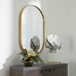 Uttermost Varina Minimalist Gold Oval Mirror Accessories