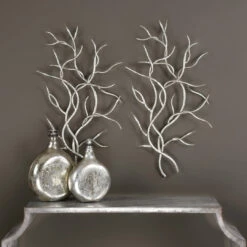 Flash Sale 👍 Accessories Uttermost Silver Branches Wall Art S/2 🧨 5 Accessories Uttermost Silver Branches Wall Art S/2
