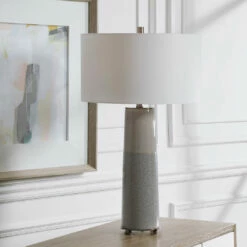 Best Sale ⌛ Accessories Uttermost Abdel Gray Glaze Table Lamp 🎁 12 Accessories Uttermost Abdel Gray Glaze Table Lamp
