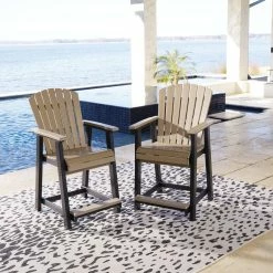 Signature Design By Ashley® Stools Fairen Trail - Black/driftwood - Barstool (2/cn)