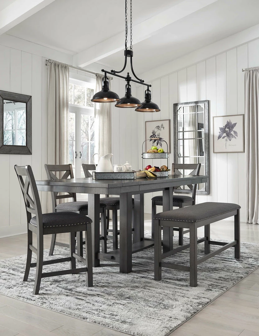 Best reviews of 😀 Signature Design By Ashley® Dining Room Sets Myshanna - Dark Gray - 6 Pc. - Counter Extension Table, 4 Barstools, Bench 🎉 3 Signature Design By Ashley® Dining Room Sets Myshanna - Dark Gray - 6 Pc. - Counter Extension Table, 4 Barstools, Bench