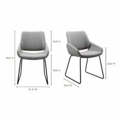Moe's Home Collection Lisboa Dining Chair Light Grey Chairs
