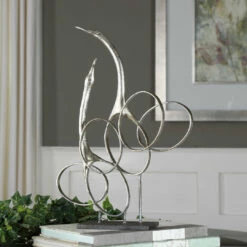 Brand new ⌛ Uttermost Admiration Silver Bird Sculpture ⌛ 6 Uttermost Admiration Silver Bird Sculpture