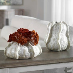 Wholesale 🔥 Uttermost Urchin Textured Ivory Vases, S/2 Table Decor 🎉 6 Uttermost Urchin Textured Ivory Vases, S/2 Table Decor