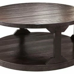 Ashley Furniture Rogness - Rustic Brown - Round Cocktail Table Tables