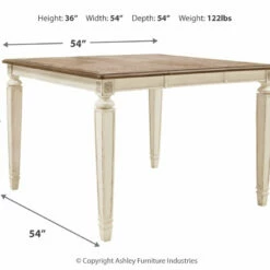 Ashley Furniture Realyn - White - Square Drm Counter Ext Table