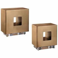 Table Decor Uttermost Rooney Brass Cubes, S/2