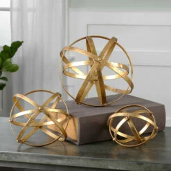 Budget 👍 Uttermost Stetson Gold Spheres, S/3 🧨 8 Uttermost Stetson Gold Spheres, S/3