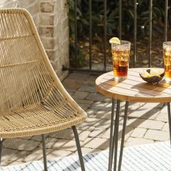 Ashley Furniture Coral - Light Brown/black - Chairs W/table Set (3/cn)