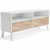 Ashley Furniture TV Stands Piperton - White / Brown - Medium Tv Stand