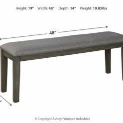 Ashley Furniture Luvoni - Dark Gray - Upholstered Bench Benches
