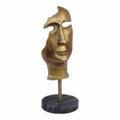 Moe's Home Collection Golden Mask On Stand Table Decor