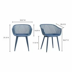 Moe's Home Collection Piazza Outdoor Chair Blue-m2