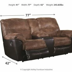 Ashley Furniture Follett - Coffee - Dbl Rec Loveseat W/console