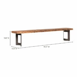 Moe's Home Collection Bent Bench Small Smoked