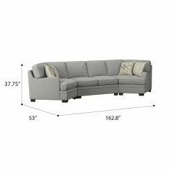 Emerald Home Analiese Cuddler Sectional, Dove Sectionals