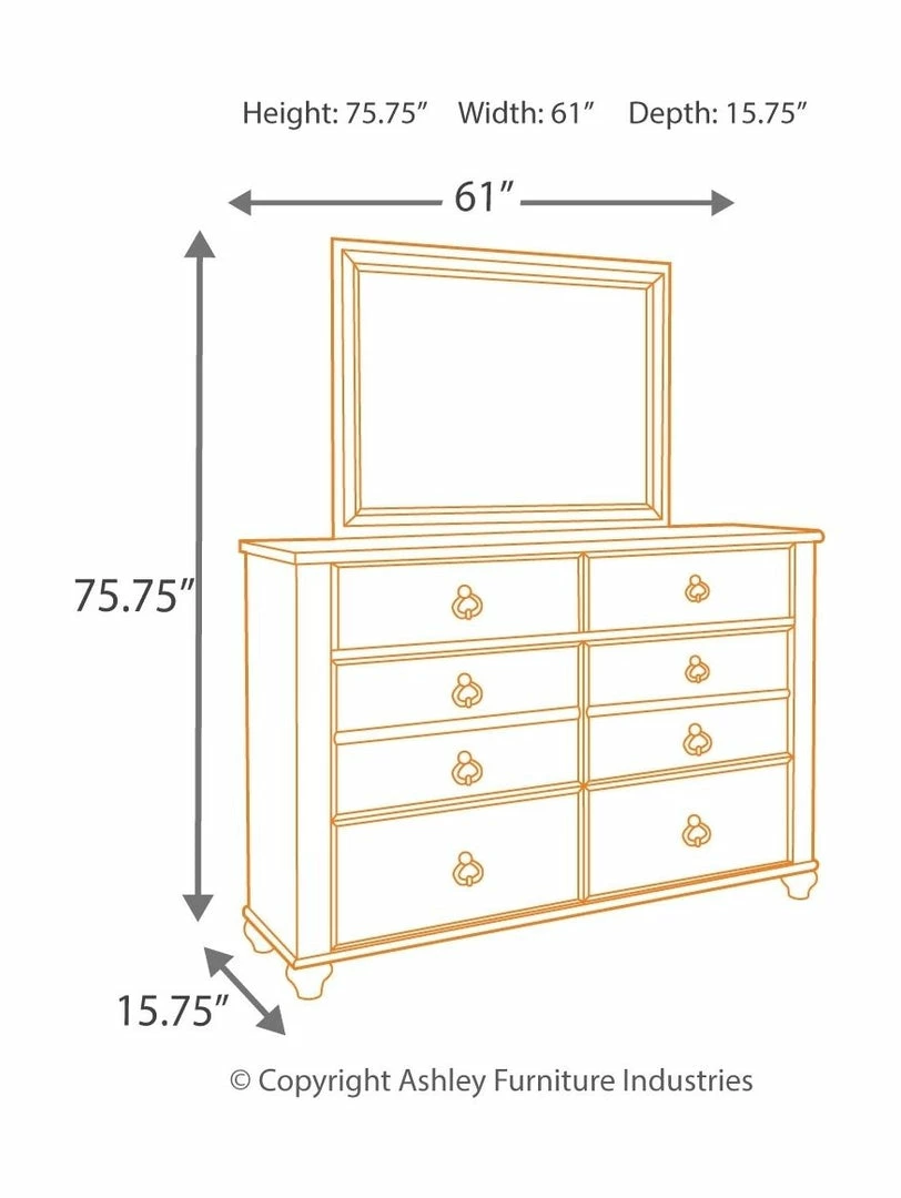 Discount 🎁 Signature Design By Ashley® Willowton - Attractive - 👗 Dresser, Mirror, Panel Bed Bedroom Sets 🔥 8 Signature Design By Ashley® Willowton - Attractive - Dresser, Mirror, Panel Bed Bedroom Sets