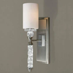 Best deal 🎉 Accessories Uttermost Campania 1 Light Carved Glass Sconce 🌟 7 Accessories Uttermost Campania 1 Light Carved Glass Sconce