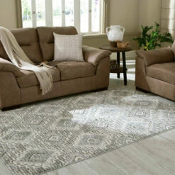 Ashley Furniture Monwick - Cream/gray - Large Rug