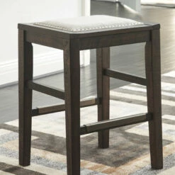 Ashley Furniture Hallishaw - Dark Brown - Upholstered Stool (1/cn) Stools