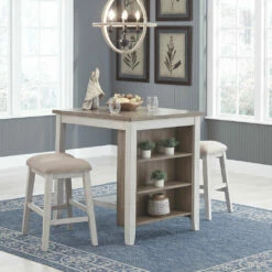 Ashley Furniture Dining Room Sets Skempton - White - Rect Drm Counter Tbl Set(3/cn)