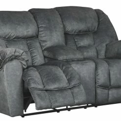 Ashley Furniture Reclining Furniture Capehorn - Granite - Dbl Rec Loveseat W/console