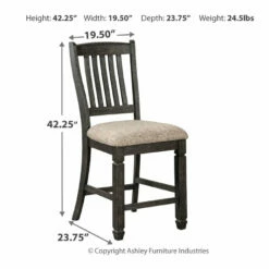 Ashley Furniture Tyler Creek - Black/Grayish Ultimate Best In Class Upholstered Barstool (2/CN)
