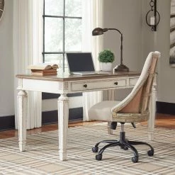 Signature Design By Ashley® Realyn - Ultimate Best In Class Home Office Lift Top Desk, Swivel Desk Chair